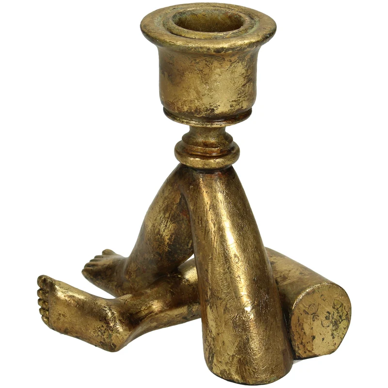 Kerzenständer Beine Polyresin Gold 8x11x11,8cm
