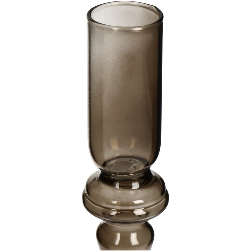 Kerzenständer Glas Taupe 9x9x19,5cm