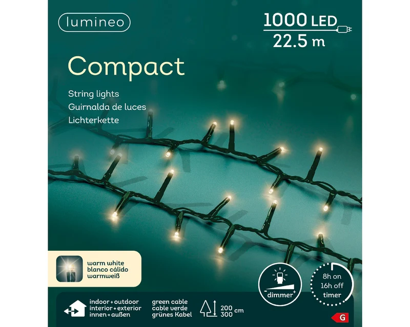 LED-Kompaktleuchten außen grün/warmweiß 2250cm 1000LED