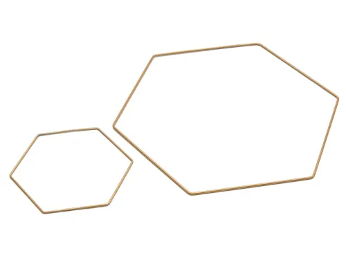 Metall Sechseck auf Sockel 40cm gold
