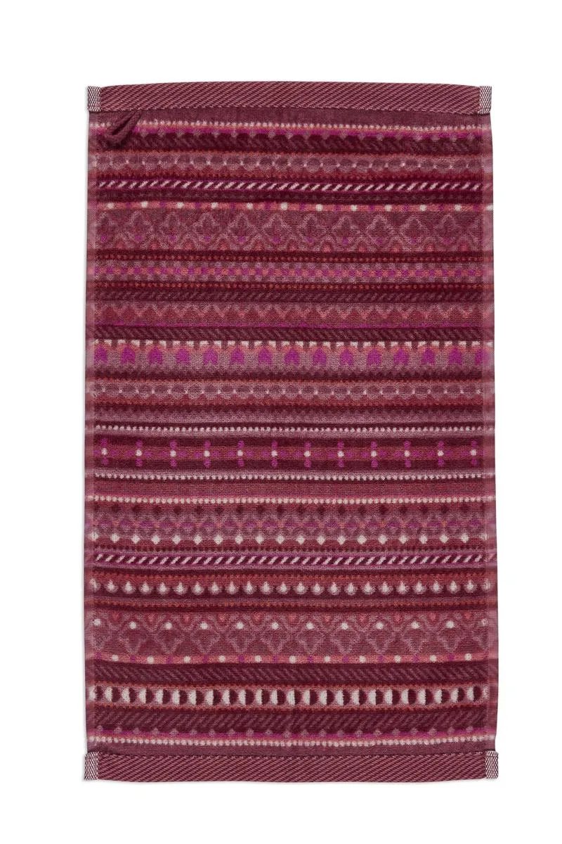 PIP STUDIO Geometric Print Handtuch dark pink 55x100cm (1 Stück)