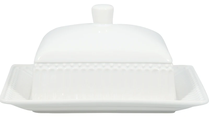 Greengate Alice Butterdose white medium 17 x 14 cm