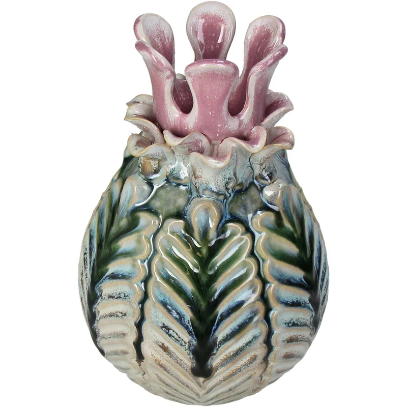Vase Steingut Mehrfarbig 15x15x21,5cm