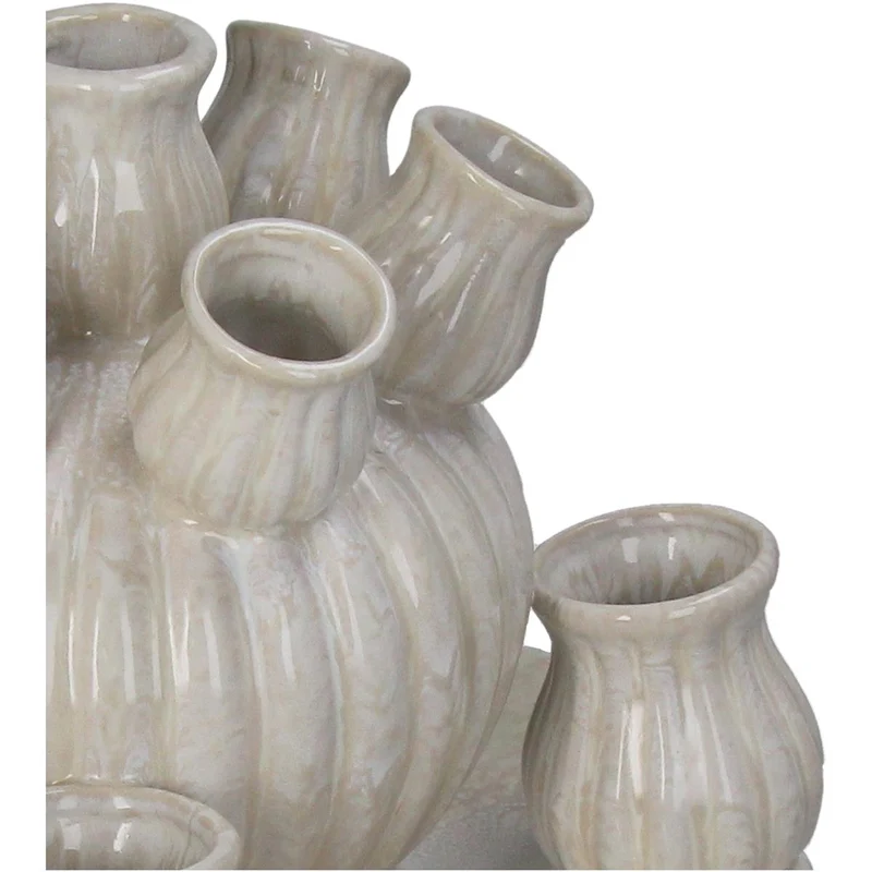 Vase Steingut Elfenbein 23,5x23,5x27,5cm