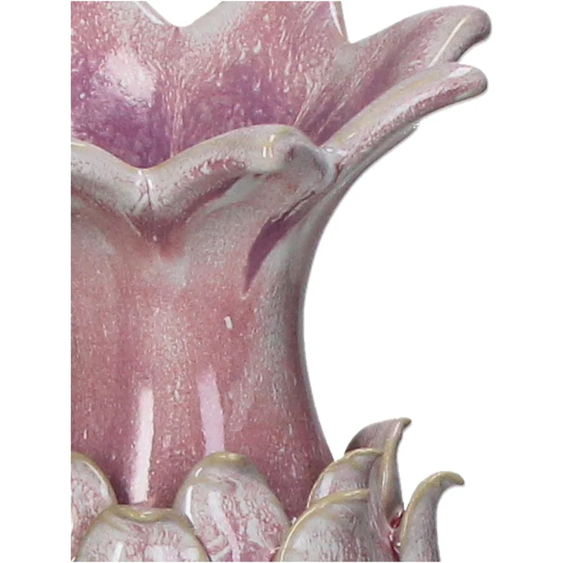 Vase aus Steingut, rosa, 14,5 x 14,5 x 27,5 cm