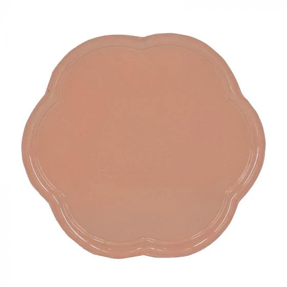 Tablett Blume rosa 28x28x1cm Metall
