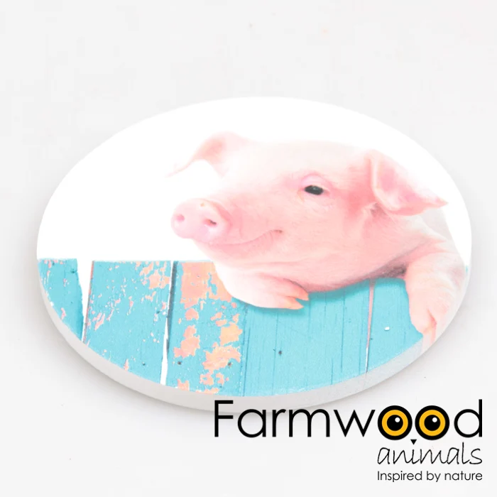 SET/4 UNTERSETZER RUND SCHWEIN 10X10X0.7 CM