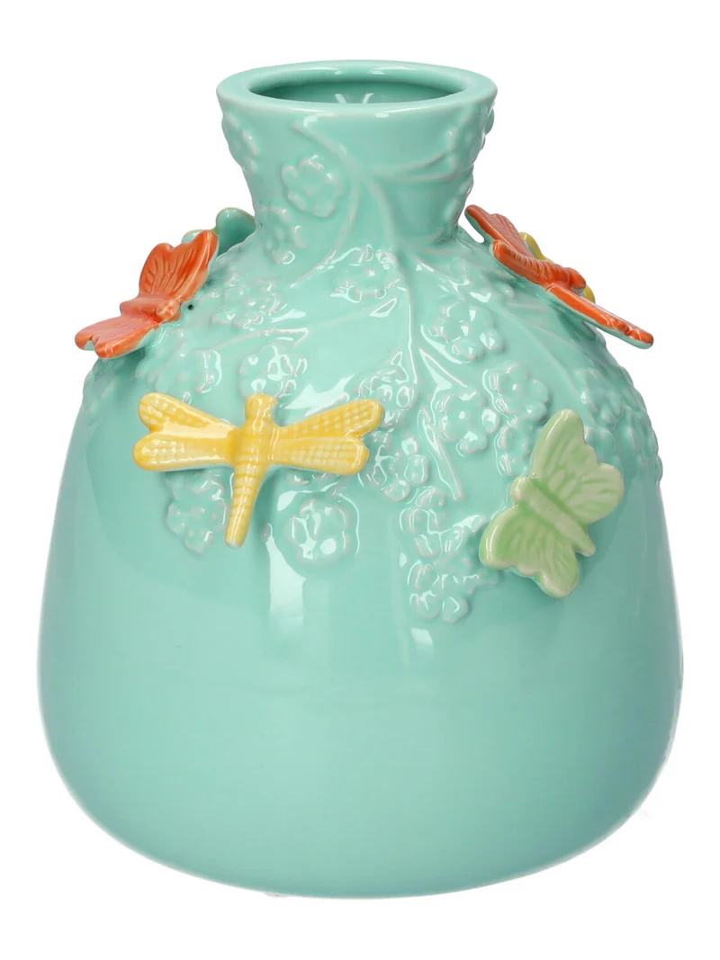 Flasche Libelle d14xh16cm hellblau
