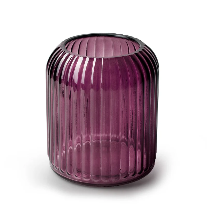 Vase 'gestreift' lila H13 D10,5 cm