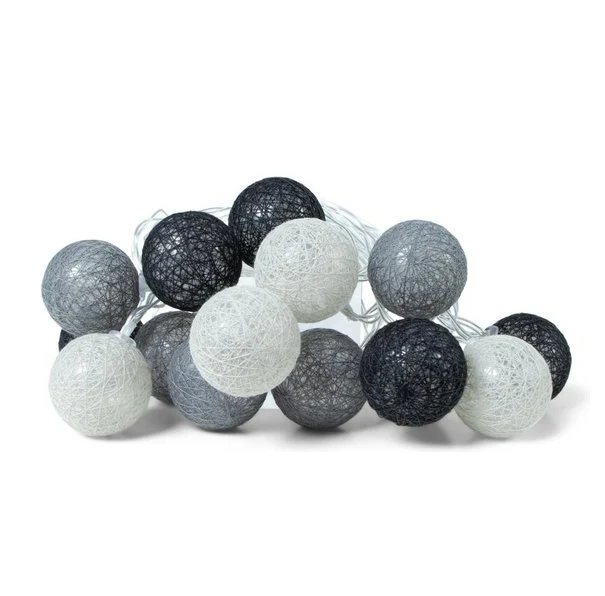 Lichterkette Cozy Grau Klein 15 LEDs 3 mtr. für Innenbereich, ohne Batterien.