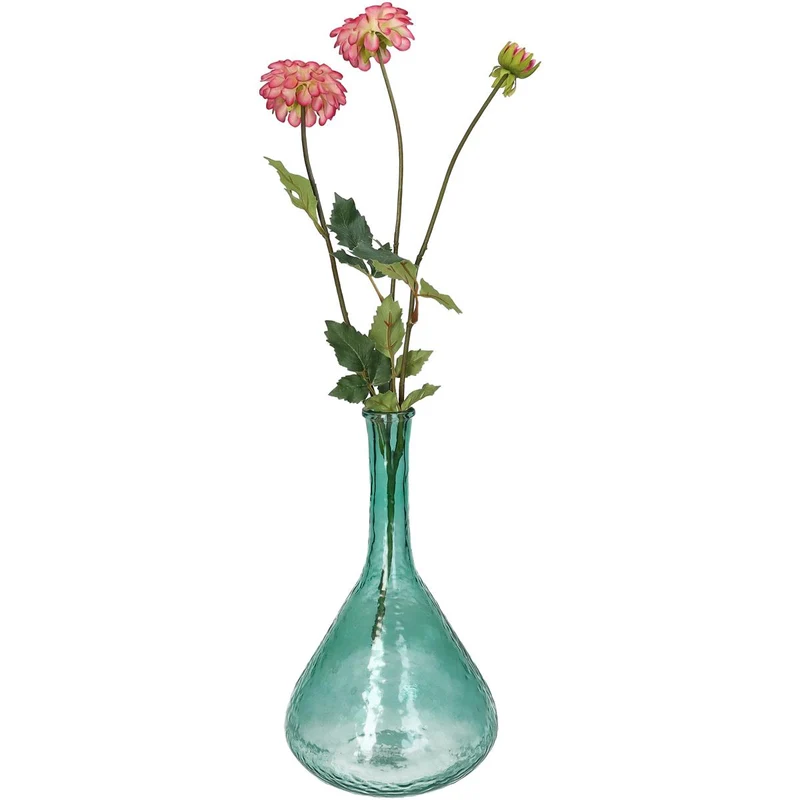 Vase aus recyceltem Glas, petrolfarben, 31x18x18cm