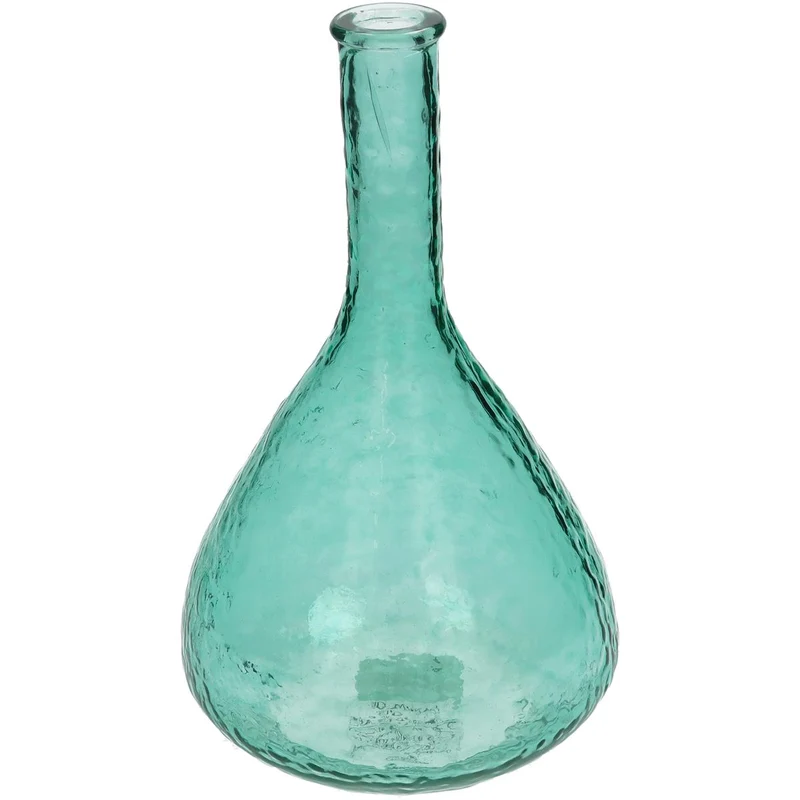 Vase aus recyceltem Glas, petrolfarben, 25x15x15cm