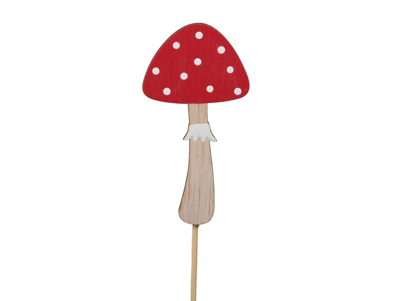 pb. 24 Holzpilze/Stäbchen rot 4,5cm