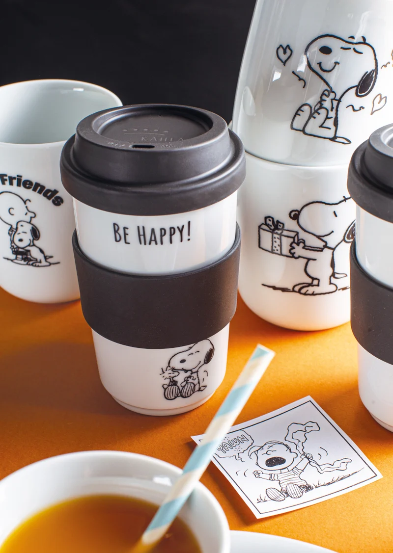 KAHLA Peanuts Be Happy Becher + Trinkdeckel + Banderole 0,4l