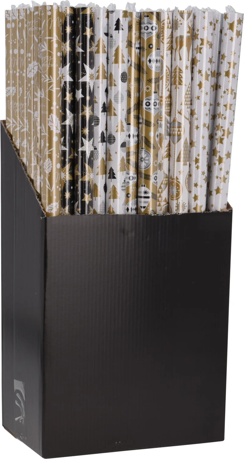 Packpapier 70x200cm, 6 verschiedene, schicke Designs.