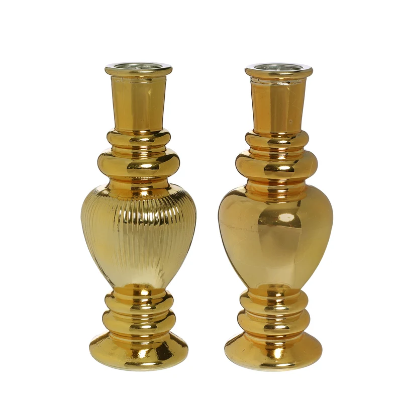 Venice Kerzenhalter H. 15,5 Ø 5,7 Gold 2er Set