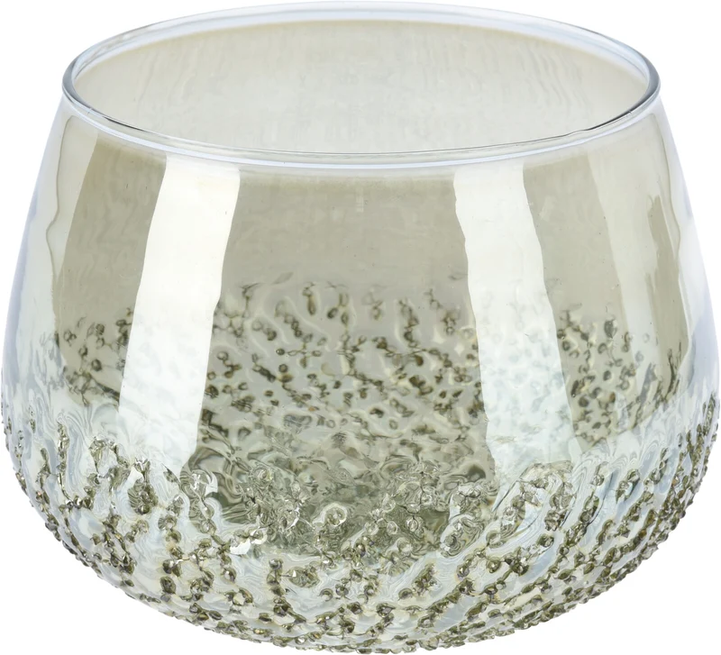 Teelichthalter Steinschlag Salbeigrün D19,5 H15cm
