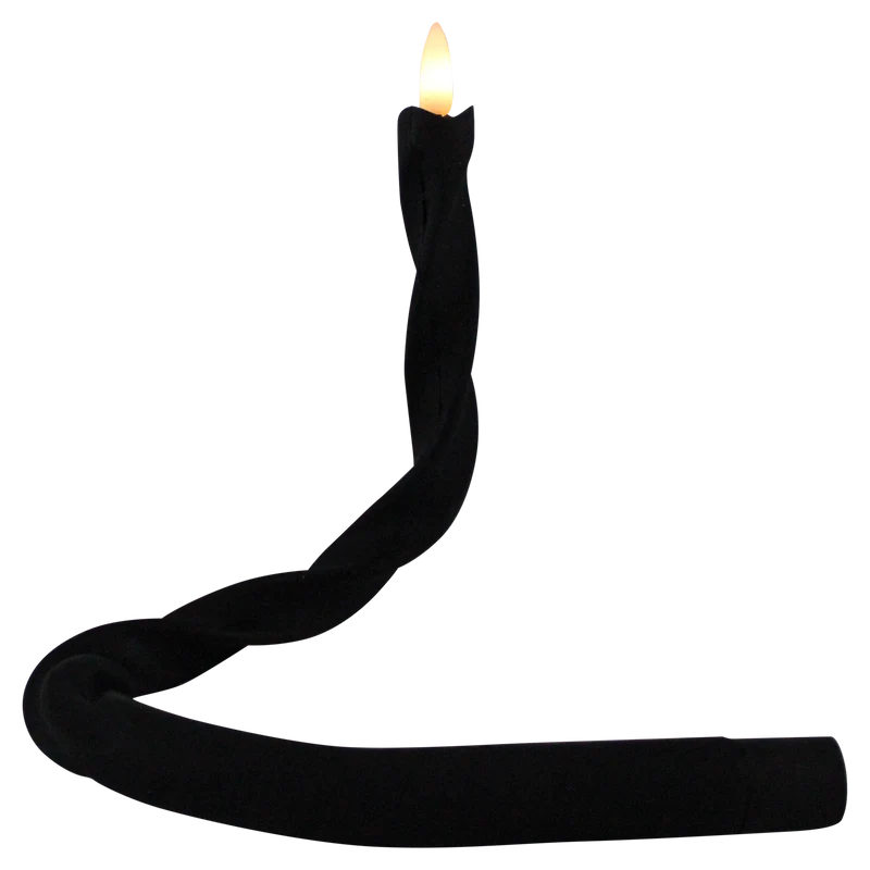 Kerze "Flex" schwarz gedreht Silikon 41cm 1xAAA exkl. Batterie