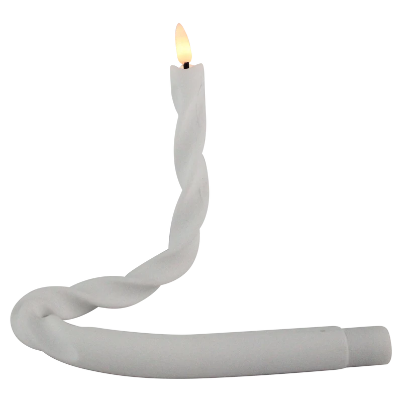 Kerze "Flex" weiß gedreht Silikon 41cm 1xAAA exkl. Batterie