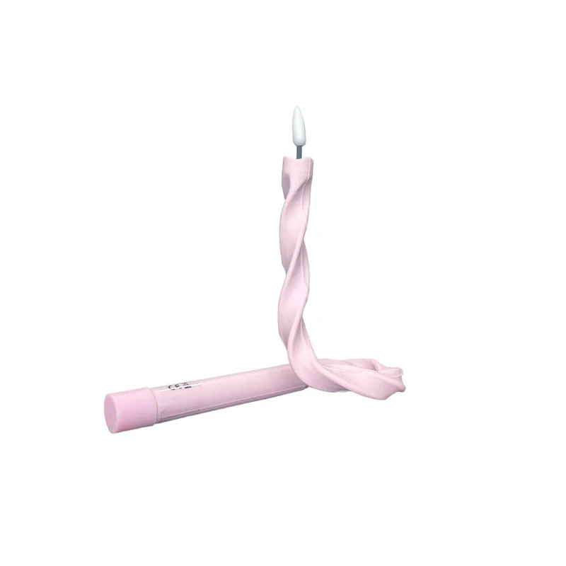 Kerze "Flex" rosa gedreht Silikon 41cm 1xAAA exkl. Batterie
