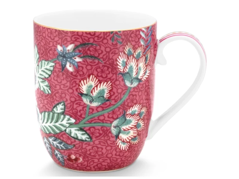 PIP STUDIO Flower Festival Henkelbecher dark pink 145ml