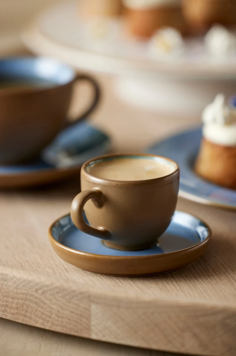 Bitz Espressotasse mit Untertasse wood/ocean 0,07 l