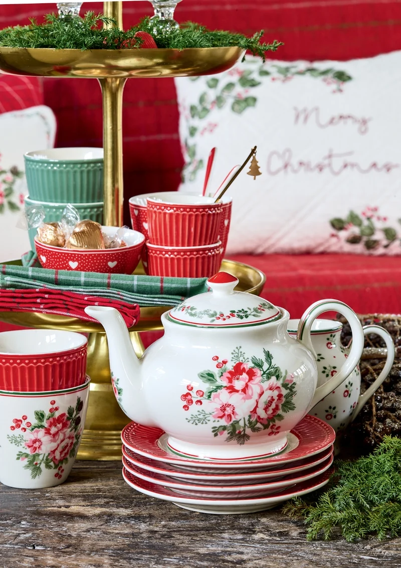 Greengate Scarlett Tischdecke white 150 x 150 cm