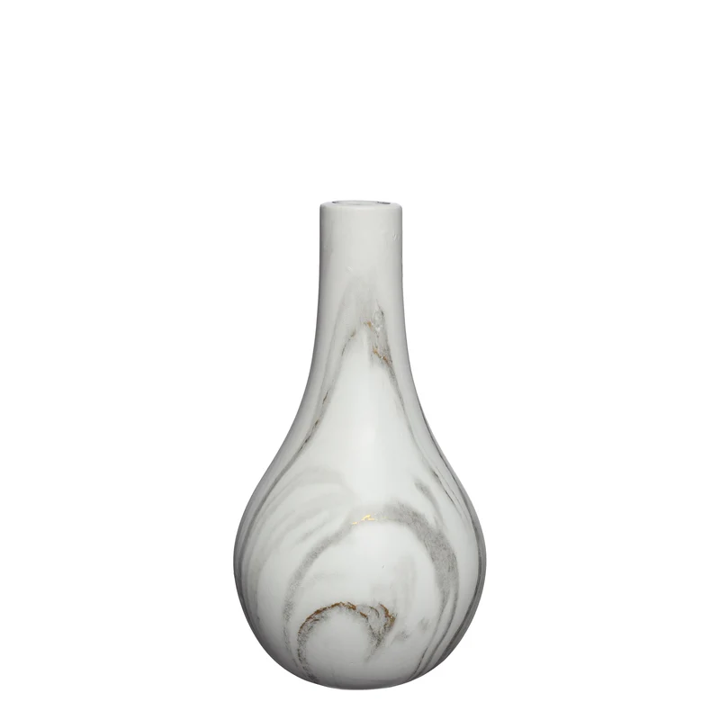 Dazzle Vase Marmor Ø14 x H.26 weiß gold