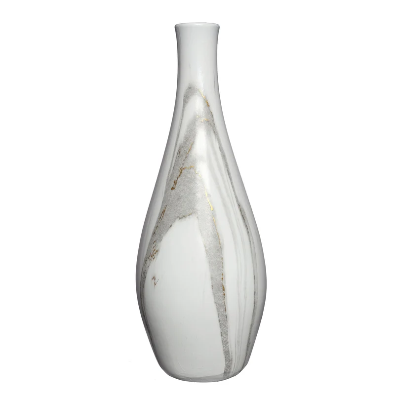 Dazzle Vase Marmor Ø13 x H.35 weiß gold