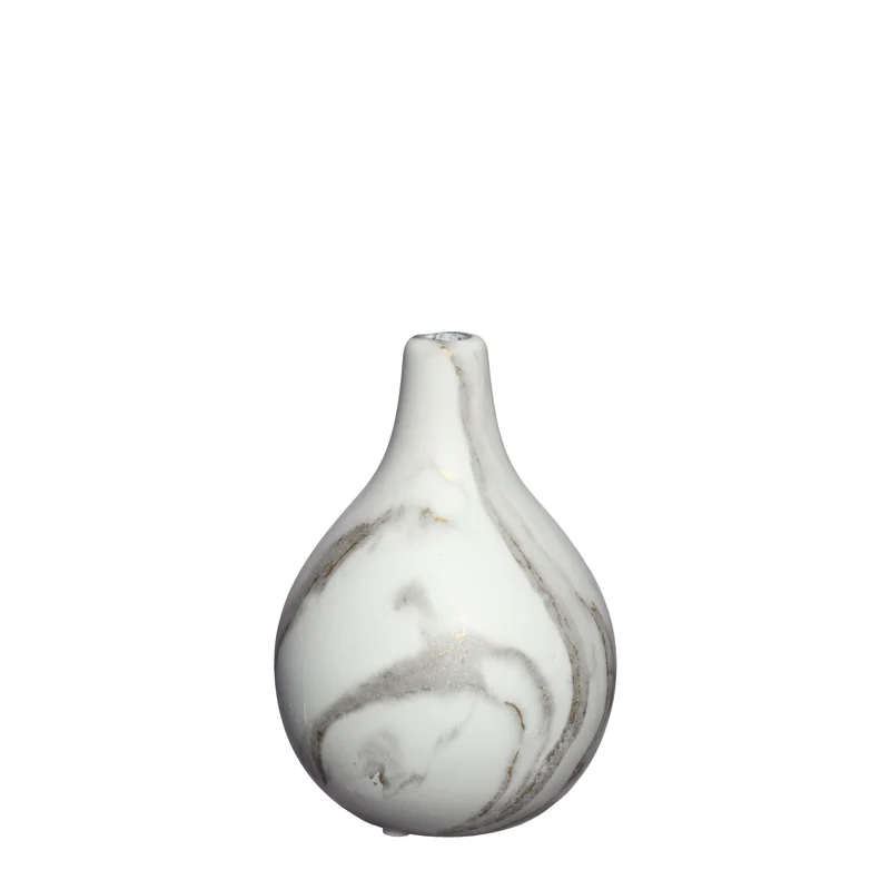 Dazzle Vase Marmor Ø12 x H.18 weiß gold