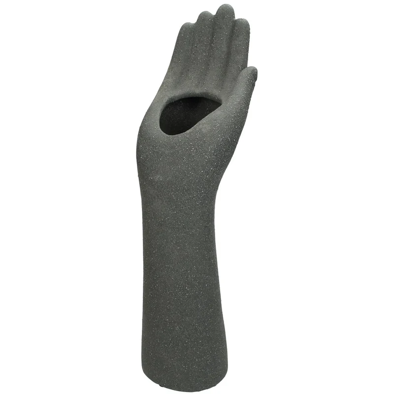 Vase Handkeramik Grau 39x11x14cm