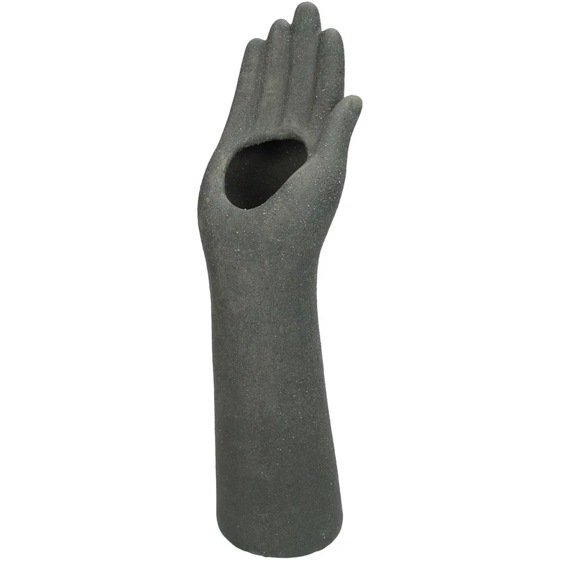 Vase Handkeramik Grau 33x8x12cm