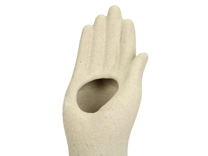 Vase Handkeramik Beige 39x11x14cm