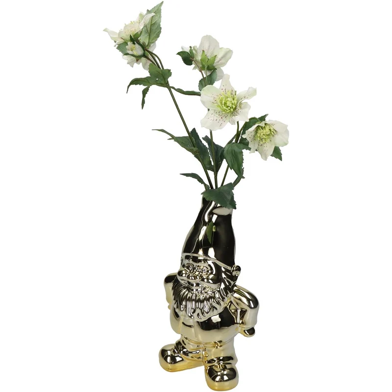 Vase Zwerg Keramik Gold 14x11x24cm
