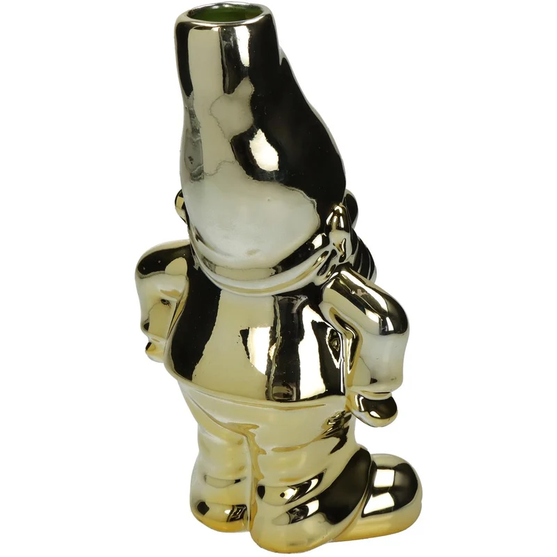 Vase Zwerg Keramik Gold 14x11x24cm