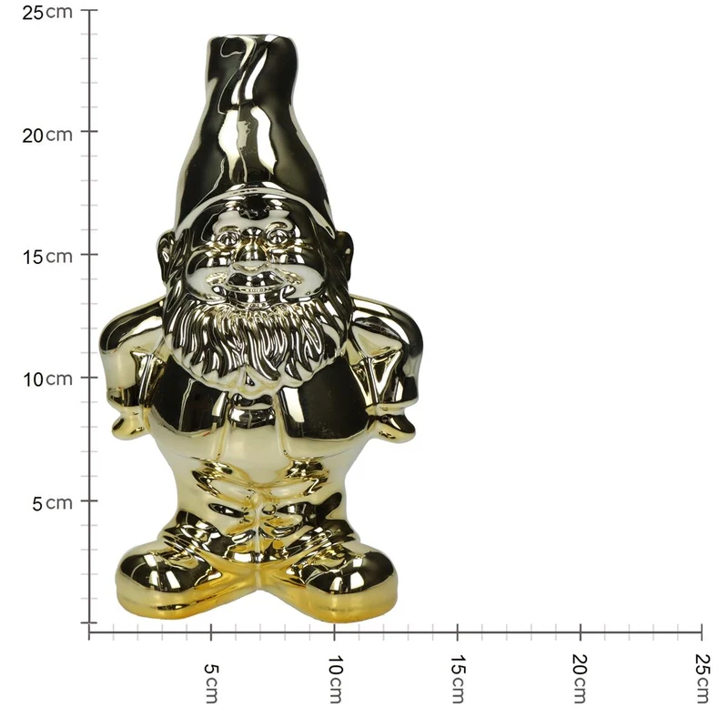 Vase Zwerg Keramik Gold 14x11x24cm