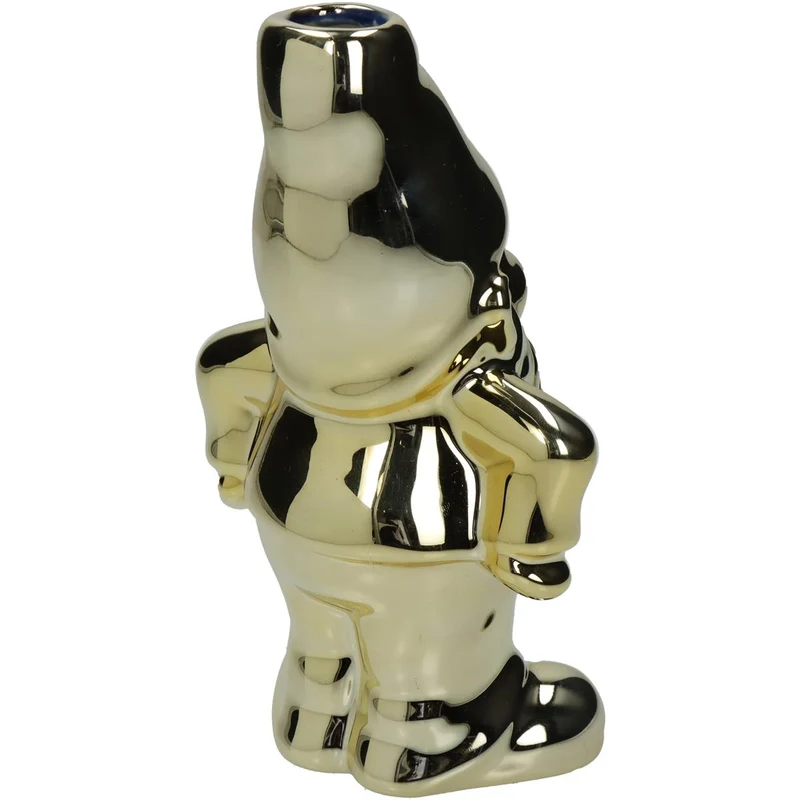 Vase Zwerg Keramik Gold 11x8x18cm