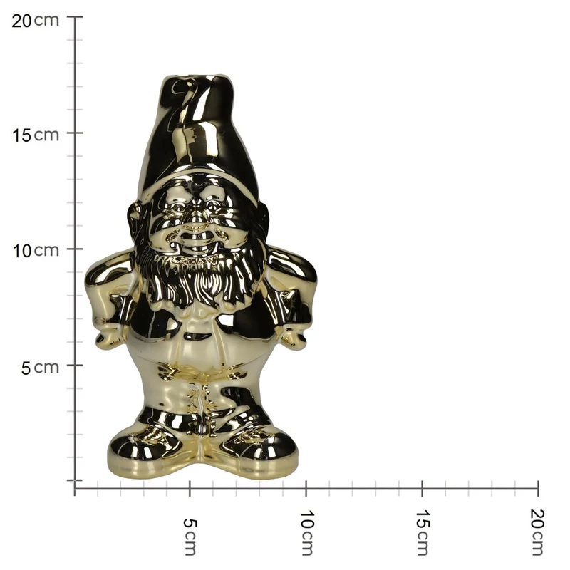 Vase Zwerg Keramik Gold 11x8x18cm