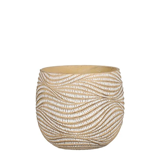 Hendrick Topf rund creme - H19 x D21,5 cm