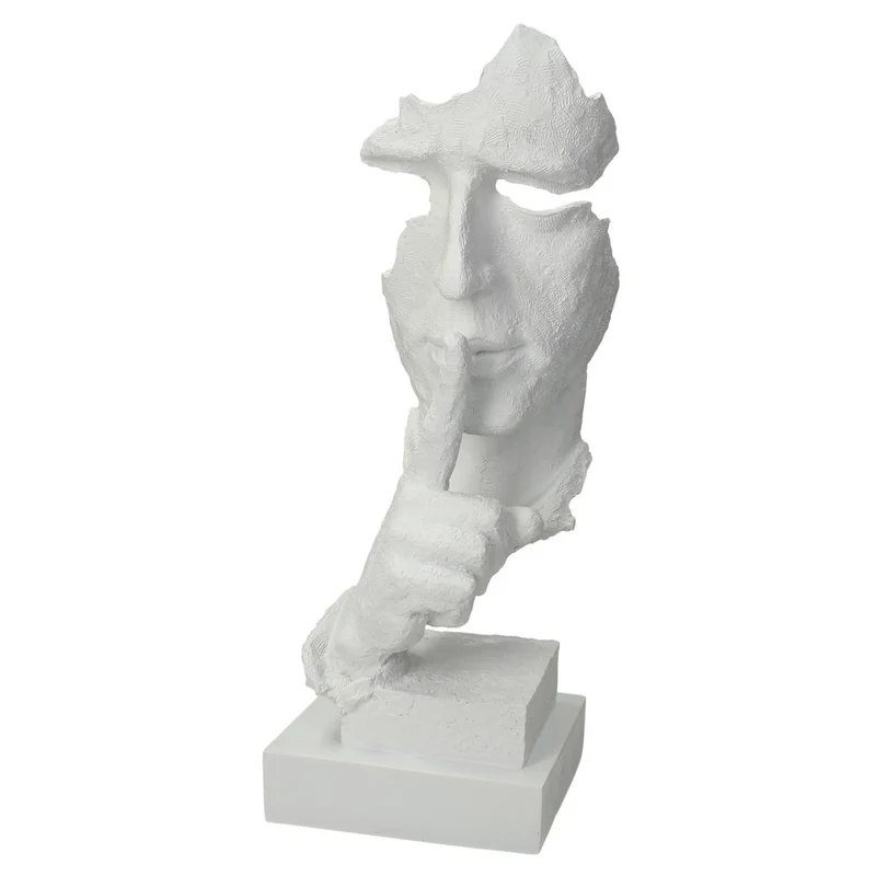 Gesichtsornament aus Polyresin, weiß, 34x12x14cm