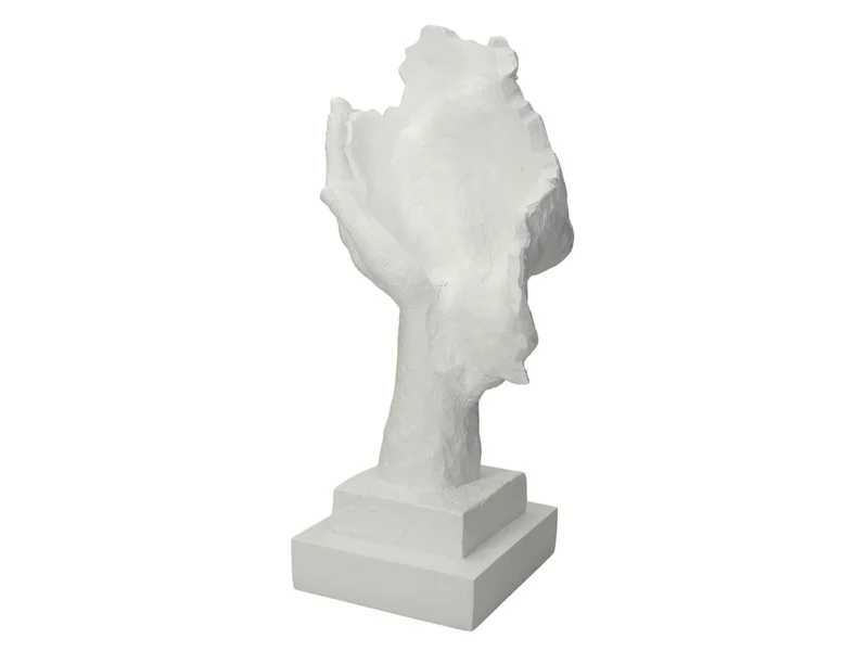 Gesichtsornament aus Polyresin, weiß, 33x13x16cm