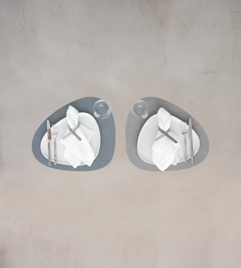 LIND DNA DOUBLE NUPO Tischset Curve light blue/light grey