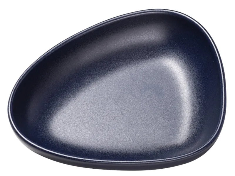 LIND DNA Curve Stoneware Suppenteller navy blue