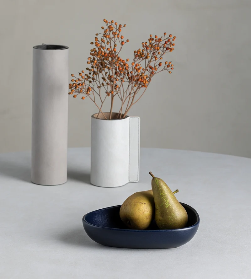 LIND DNA Curve Stoneware Suppenteller navy blue