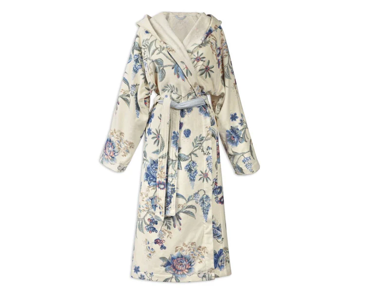 PIP STUDIO Secret Garden Bademantel white blue L (1Stück)