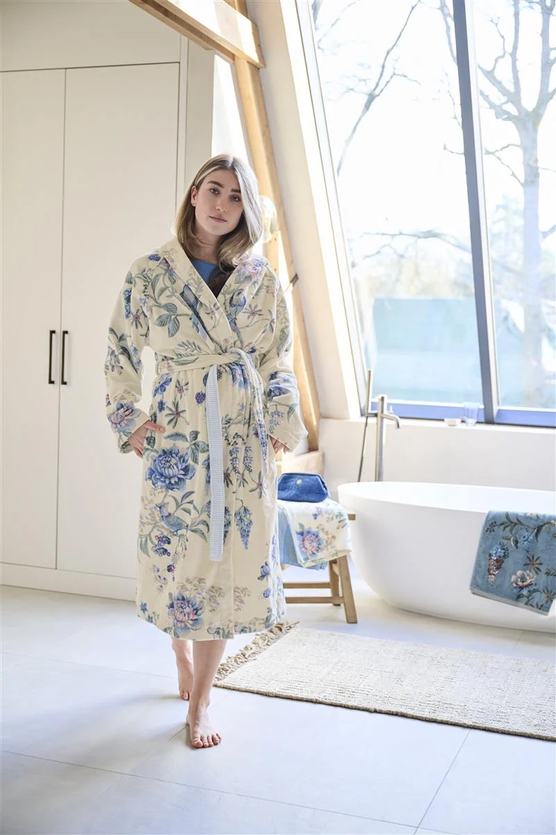 PIP STUDIO Secret Garden Bademantel white blue XL (1Stück)