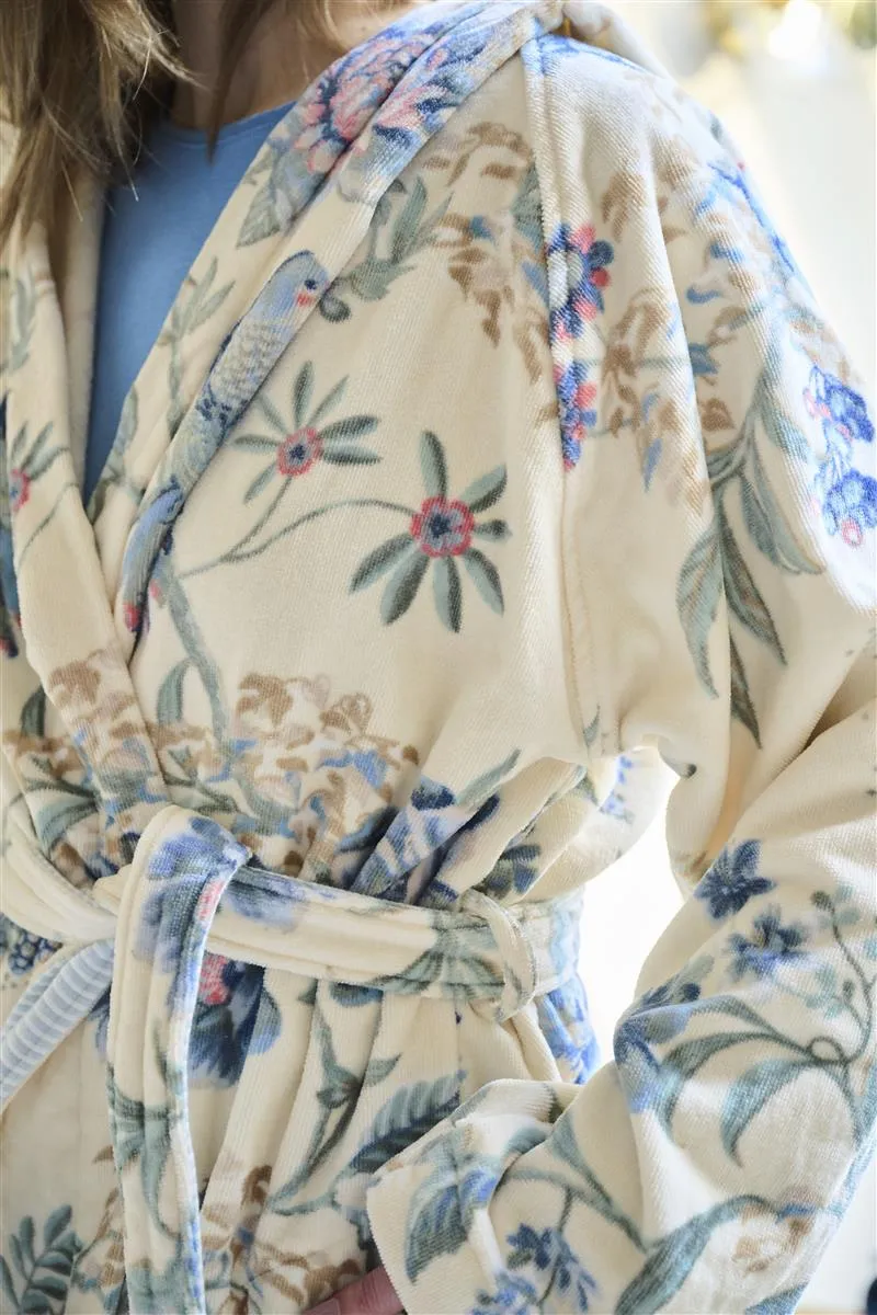 PIP STUDIO Secret Garden Bademantel white blue S (1Stück)