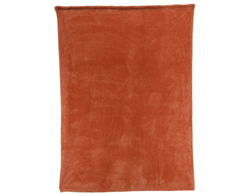 Überwurf Polyester Flanell Diamant weich terra L130 B170 H0.80cm