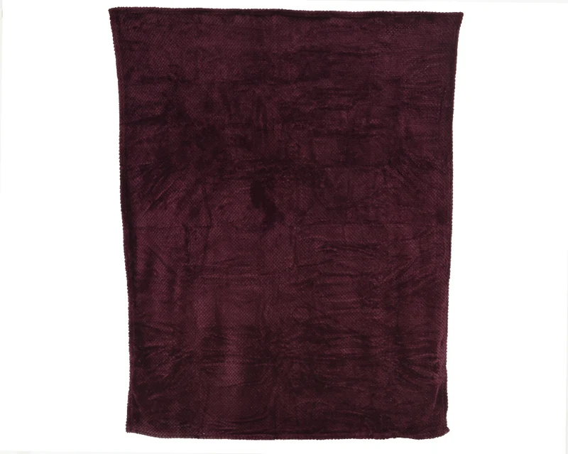 Überwurf Polyester Flanell Raute bordeaux L130 B170 H0.80cm