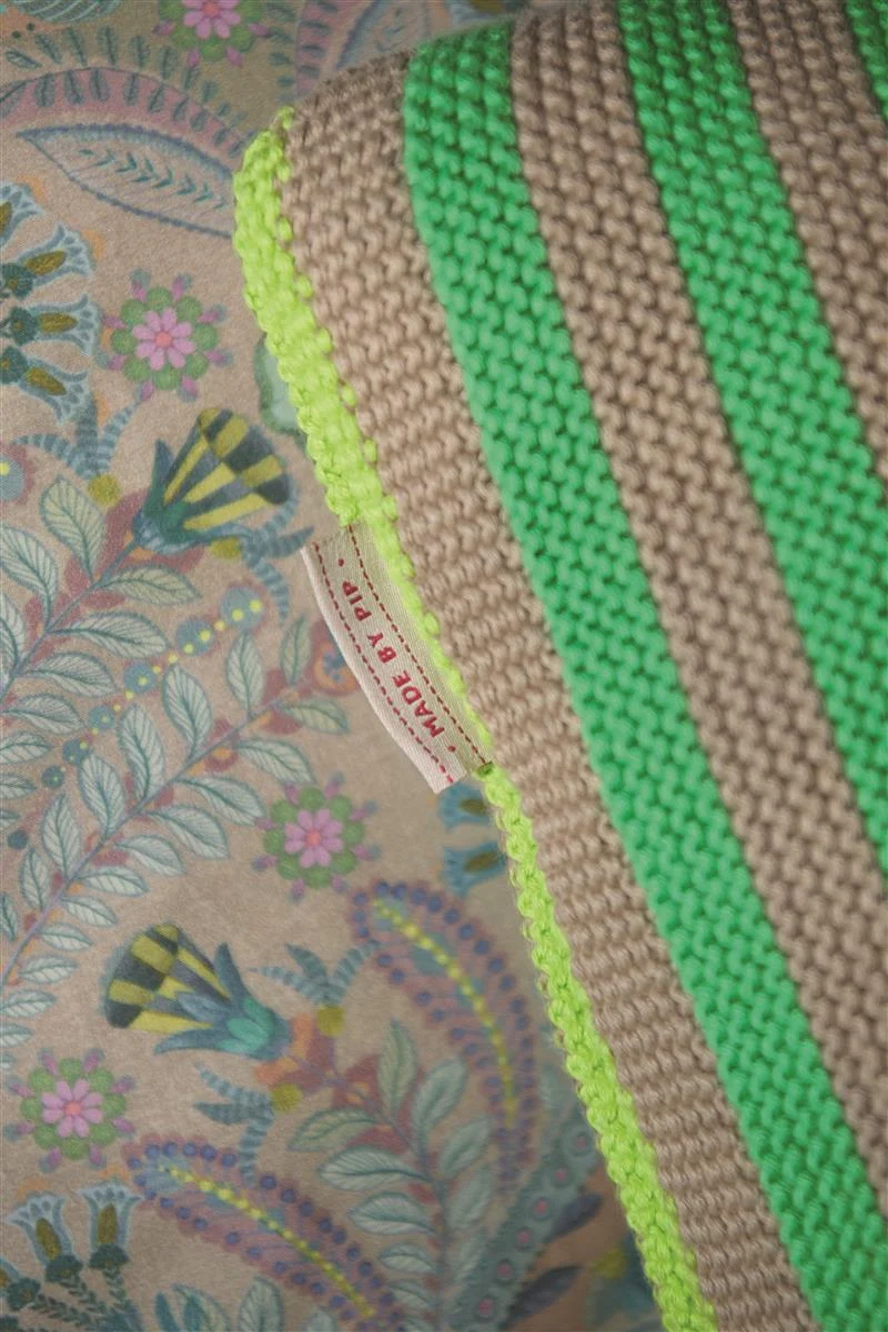 PIP STUDIO Bonsoir Stripe Tagesdecke gestrickt Throw green 130x170cm (1Stück)